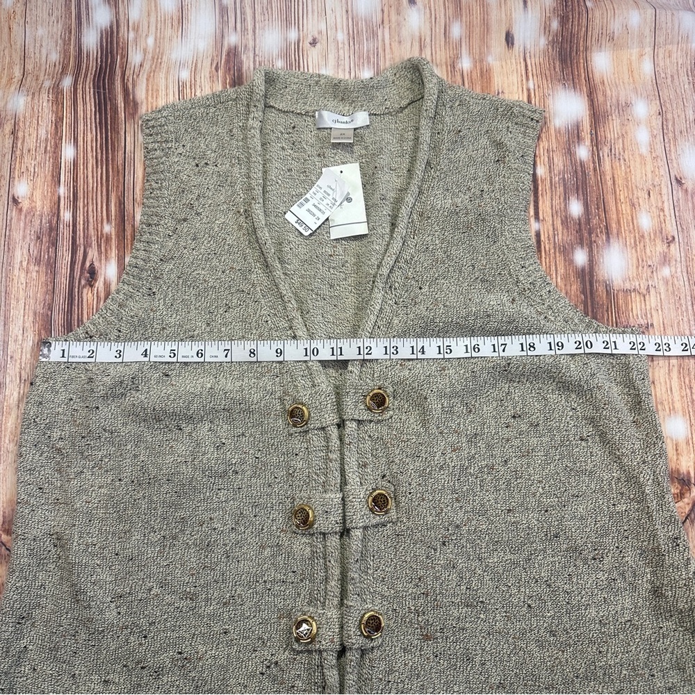 CJ Banks Tan/Confetti Open View Vest Women’s Size 2X - Picture 9 of 13